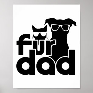 Póster Fur Dad Funny Fathers Day Camisetas Cat And Dog Lo