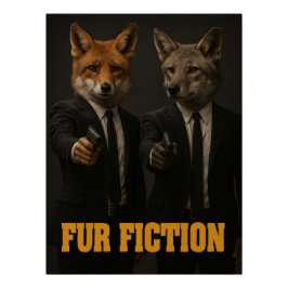 Póster Fur Fiction Pulp Culture Animal Parody Art Print