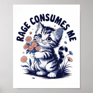 Póster Furia Emoción Enfadada Furiosa Rabia Me Consume -