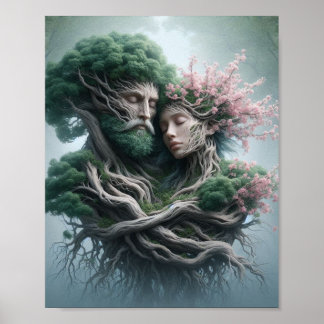 Póster fusão homem e natureza