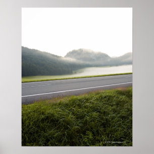Póster fuschl del lago, salzkammergut, Salzburg,