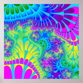 Póster Fusión arcoiris azul cielo