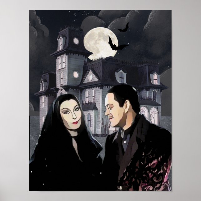 Póster Fusión de DaVinci Morticia Addams  (Frente)