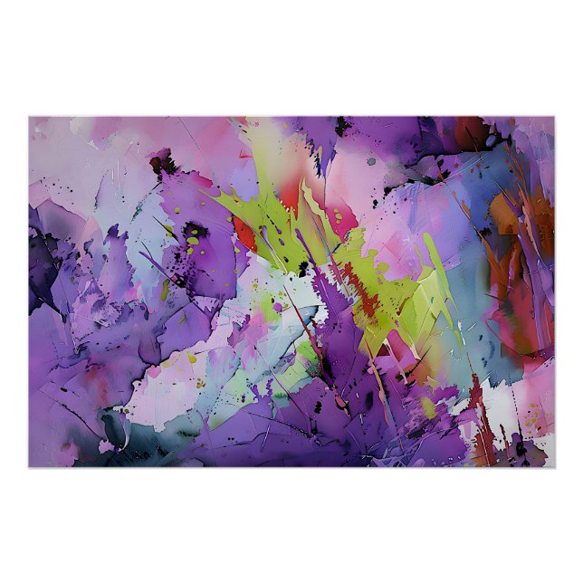 Póster "Fusión de Hues" arte abstracto contemporáneo (Anverso)