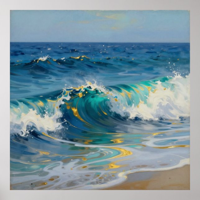 Póster Fusión dorada azur (Frente)