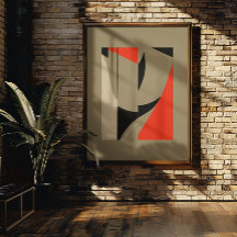 Fusión geométrica dinámica - rojo, negro y beige