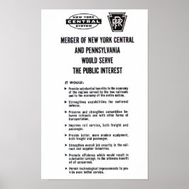 Póster Fusión Penn Central Ferroviaria 1968