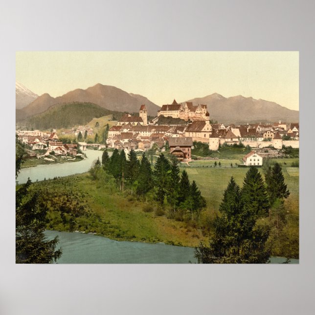 Póster Fussen, Bavaria, Germany archival print (Frente)