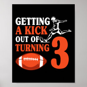 Póster Fútbol 3er cumpleaños partido Kick Team Player Spo