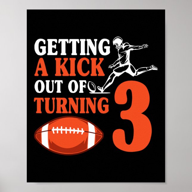 Póster Fútbol 3er cumpleaños partido Kick Team Player Spo (Frente)