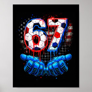Póster Fútbol 67 Seis Siete 4 De Julio Rojo Blanco Azul D