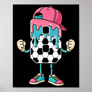 Póster Fútbol 8 años helado goteo juventud 8 cumpleaños
