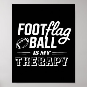 Póster Fútbol Americano con Bandera Es Mi Terapia 