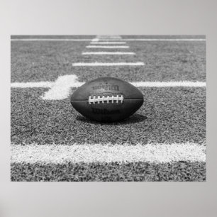Póster Fútbol americano en deportes de campo negros y bla