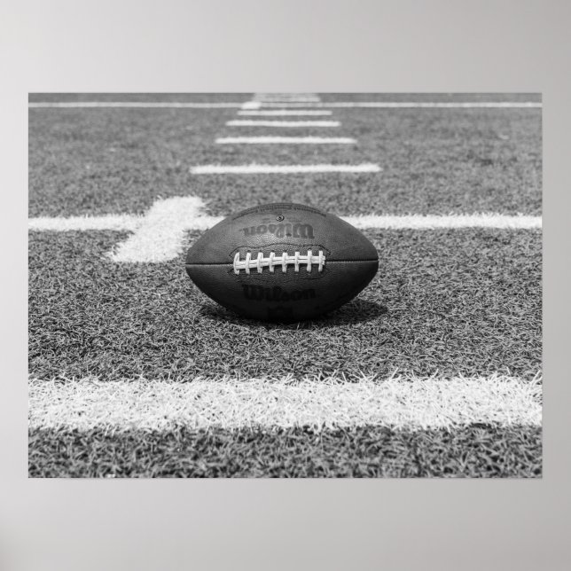 Póster Fútbol americano en deportes de campo negros y bla (Frente)