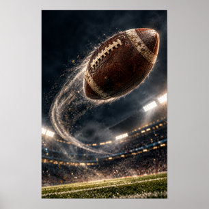 Póster Fútbol Americano en Vuelo – Sp del Estadio Cinemat