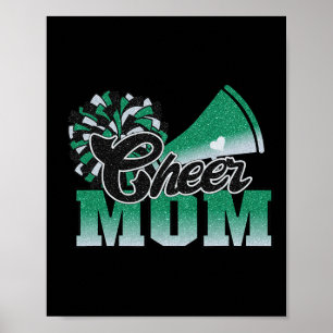 Póster Fútbol anima a mamá verde negro pom leopardo