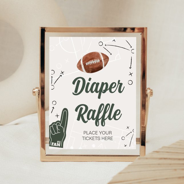 Póster Fútbol Baby Shower Diaper Raffle (A Little All Star Baby Shower Diaper Raffle Sign)