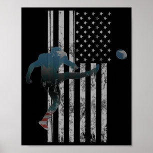 Póster Fútbol Bandera Americana Equipo de Estados Unidos