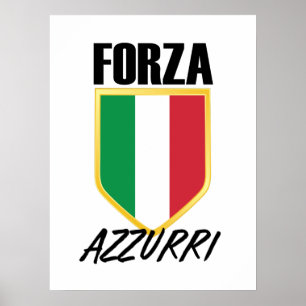 Póster Fútbol Bandera de Forza Azzurri