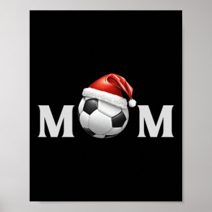 Póster Fútbol Byll Navidad Mamá Fan Padre Entrenador Juga