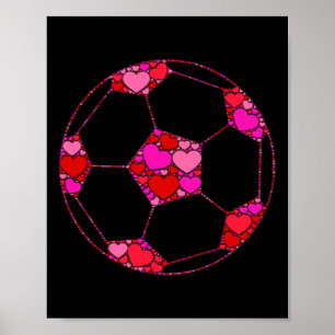 Póster Fútbol Byll Rosa Corazón Rojo Para Mujeres Hombres