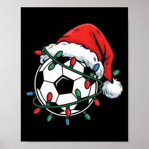 Póster Fútbol Byll Santa Sombrero Navidad Divertido Navid