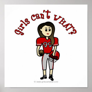 Póster Fútbol Chicas rojo claro