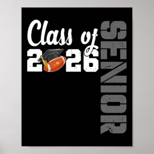 Póster Fútbol Clase Graduada De 2026 Graduación Senior 26