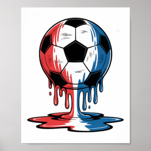 Póster Fútbol con goteo de helado 4 de julio niños chicos