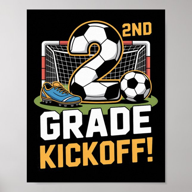 Póster Fútbol de 2do Grado Kickoff Ck Para la Escuela Niñ (Frente)