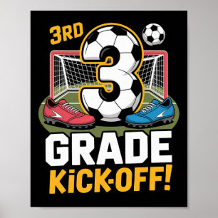 Póster Fútbol de 3er Grado Kickoff Ck a la Escuela Niños