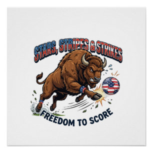 Póster Fútbol de Bisonte Americano: Libertad para Anotar