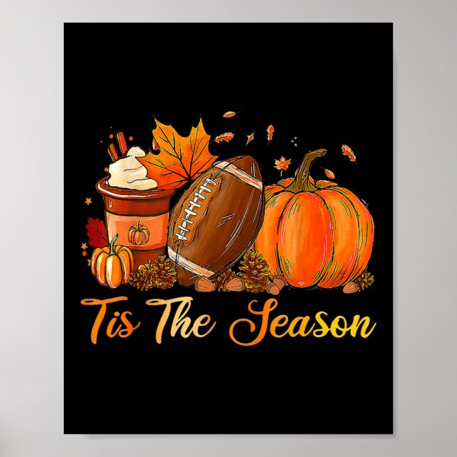 Póster Futbol De Las Especias De Calabaza Es El Agradecim (Frente)
