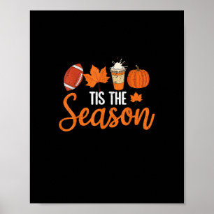 Póster Futbol De Las Especias De Calabaza Es El Agradecim