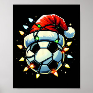 Póster Fútbol de Navidad Xmas Santa Amante del Fútbol Hom