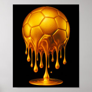 Póster Fútbol de oro Ll goteando Fútbol de oro Goteo de f