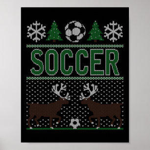 Póster Fútbol de suéter feo de Navidad