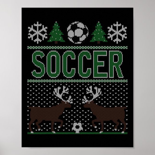 Póster Fútbol de suéter feo de Navidad (Frente)