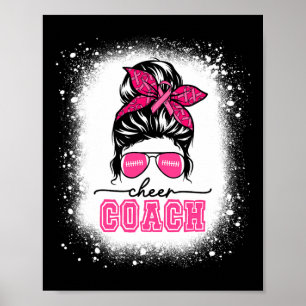 Póster Fútbol Desordenado Bun Mom Cheach Coach Cancer Ble