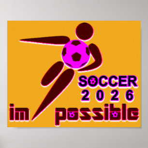 Póster Fútbol Dinámico 2026 Diseño de Silueta