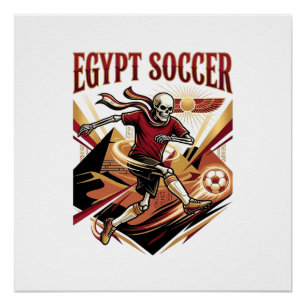 Póster Fútbol Egipcio Esqueleto Delantero Naciones Deport