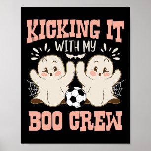 Póster Fútbol espeluznante de Halloween Pateando con mi B