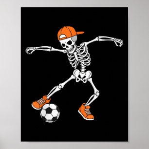 Póster Fútbol Esqueleto de Fútbol de Halloween Truco o Tr