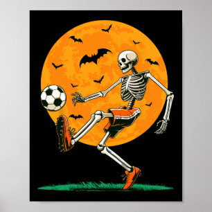 Póster Fútbol Esqueleto Espeluznante Fútbol Niños Hallowe