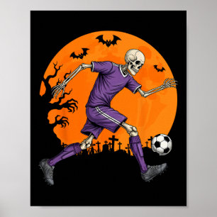 Póster Fútbol Esqueleto Halloween Fútbol Espeluznante Chi