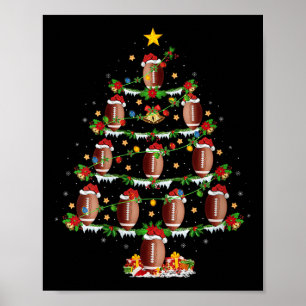 Póster Fútbol Femenino Luces de árbol de Navidad Srts Jug