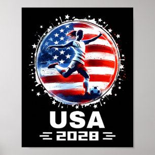 Póster Fútbol Femenino Ropa de Fútbol con Bandera America
