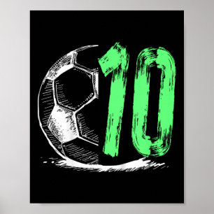 Póster Fútbol Fiesta de cumpleaños de niño de 10 años