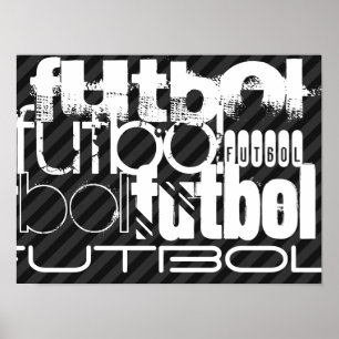 Póster Futbol; franjas grises negras y oscuras